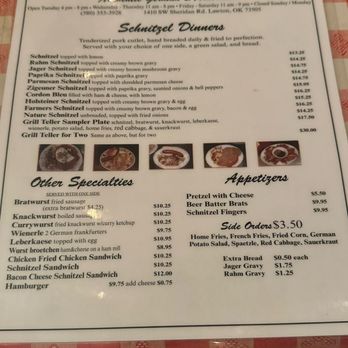 Mutti’s German Restaurant menu 1