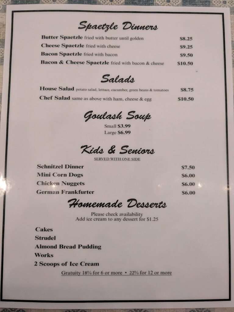 Mutti’s German Restaurant menu 5
