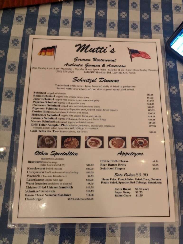 Mutti’s German Restaurant menu 4