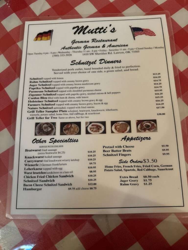 Mutti’s German Restaurant menu 6